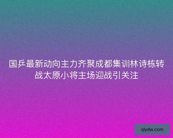 国乒最新动向主力齐聚成都集训林诗栋转战太原小将主场迎战引关注